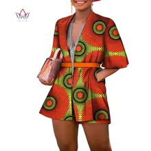

African Women Suit and Short Pants Sets Bazin Riche African Clothes Cotton Print 2 Pieces Sets Women African Clothing WY9453