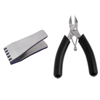 

2 Pcs Accessories: 1 Pcs Cutting Pliers Mini Diagonal Cutter Tools & 1 Pcs Badminton Clip Wire Drawing Machine Wire Clip