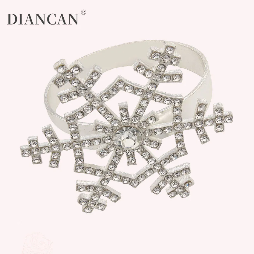 

Christmas Napkin Rings For Table Banquet Snowflake Napkin Holder Wedding Party Decorative Christmas Decorations For Home 5pcs