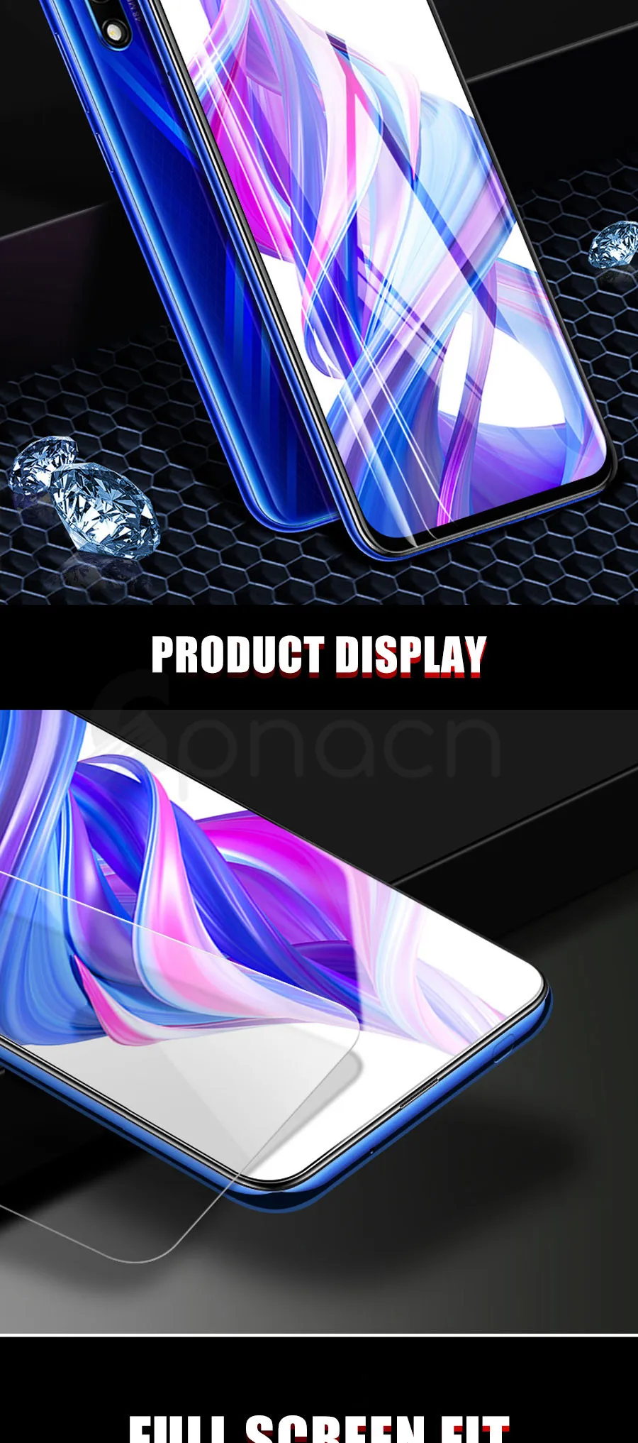 9H Tempered Glass For Huawei Honor 9X 9A 9C 9S 10X Screen Protector Honor 8X 8A 8C 8S 20S 30S 9i 10i 20i Safety Protective Glass phone tempered glass