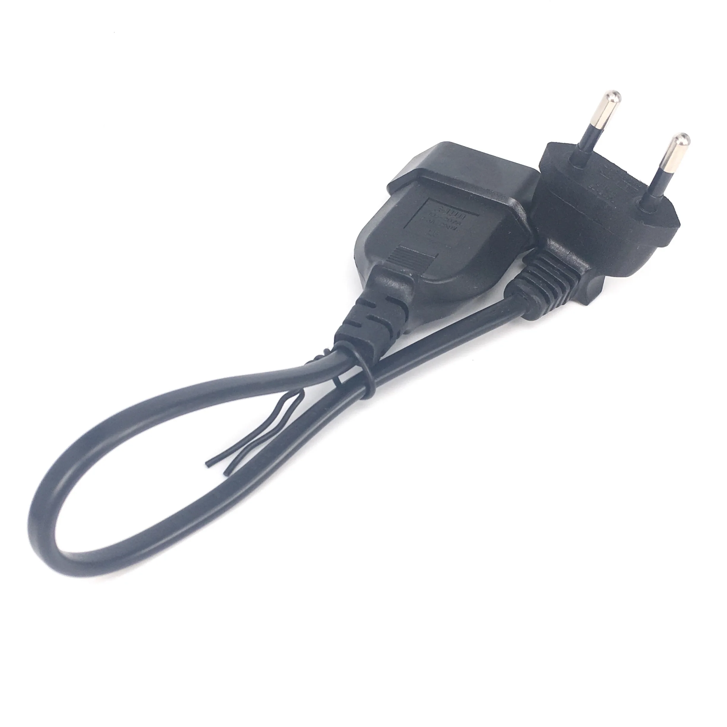 New European Eu 2 Prong Bend Angle Male To Female Power Extension Cord Cable For Pc Computer Pdu