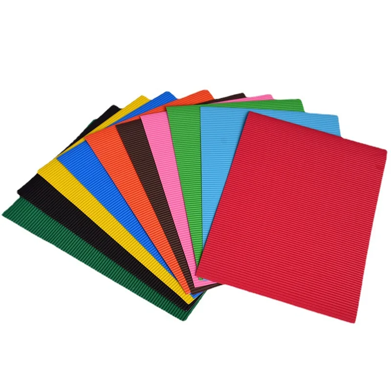 

10PCS A4 color corrugated paper 10colors manual DIY art paper children origami corrugated paper