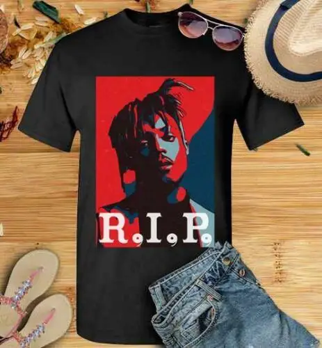 RIP Juice Wrld подарок унисекс Классическая рубашка с круглым вырезом Мужская футболка