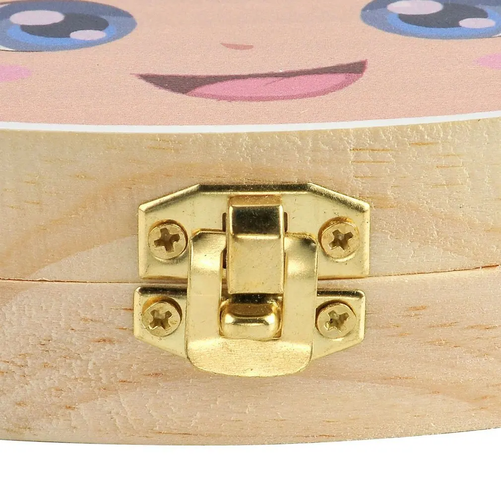 Wooden Baby Kids Tooth Storage Box English Teeth Umbilical Lanugo Organizer Gift Keepsakes Save Baby Wood Tooth Box Storage