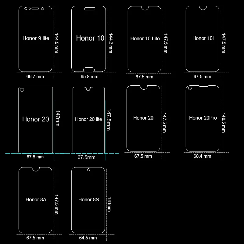 4 шт. закаленное стекло для huawei Honor 10i 20 Pro, Защитное стекло для экрана Honor 10 9 20 Lite 8S 8A 9X Honor 8X стекло