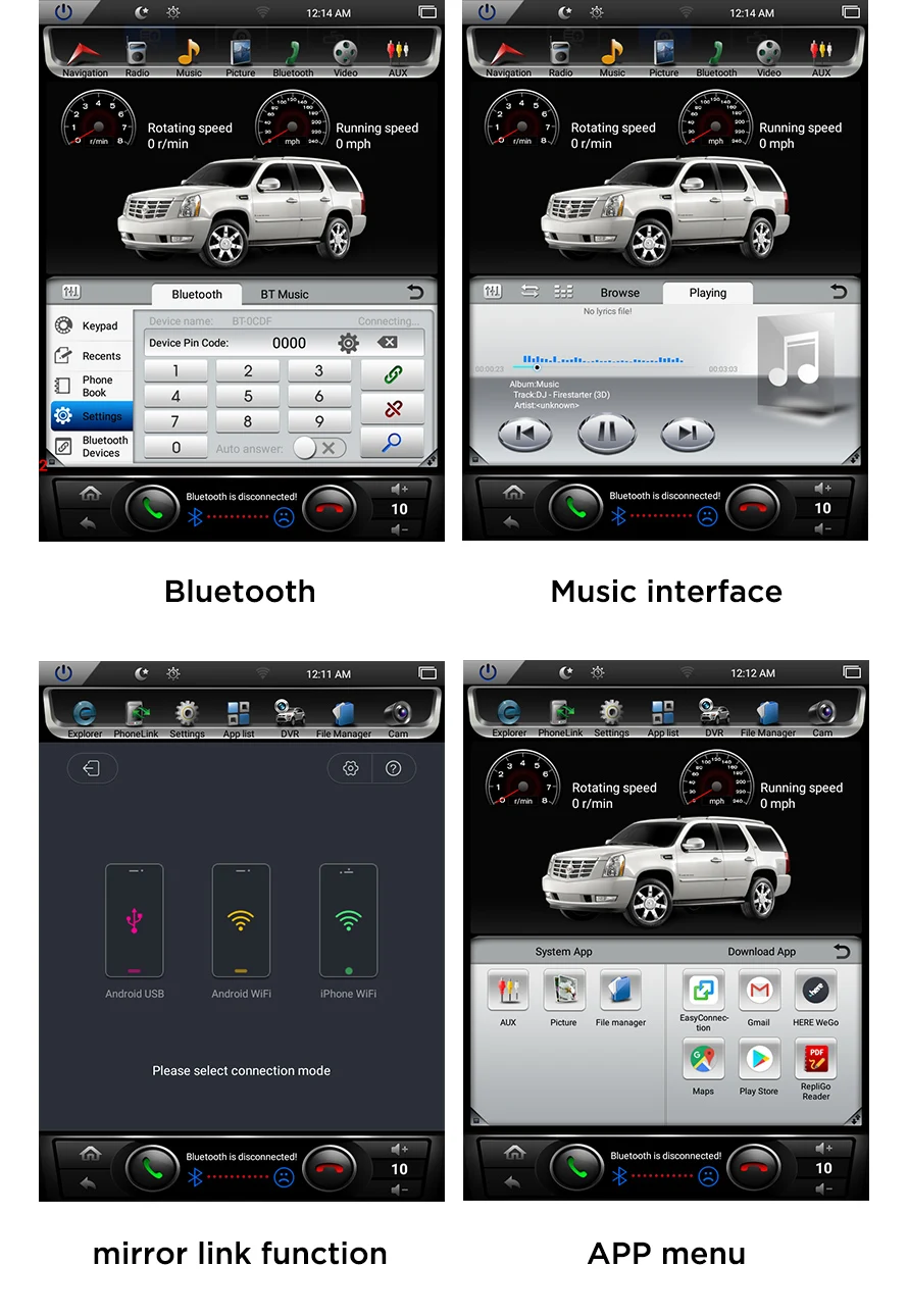 Discount Vertical Screen 10.4" Quad Core Tesla 1024*768 Android Car DVD GPS Navigation Radio Audio Player for Cadillac Escalade RAM 2GB 15
