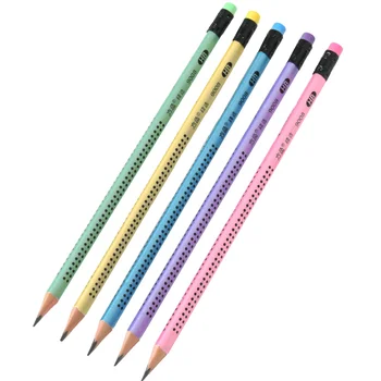 

2 Boxes Kids Non-slip Pencils Grip Position Correction Pencil Creative Triangle HB Pencils Stationery Supplies (12pcs/Box, Rando