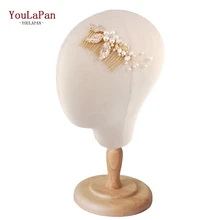 YouLaPan HP17 винтажная расческа для волос свадебная тиара Свадебные аксессуары для волос для свадьбы гребни для волос сплав золотой лист Свадебные украшения для волос