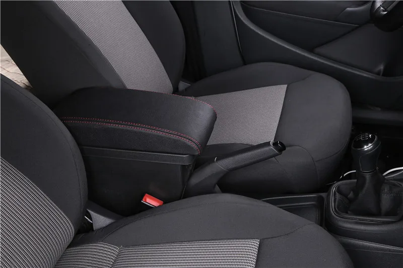 For Lada Granta armrest box armrest universal car center console modification accessories double raised with USB - Название цвета: E1 style red line