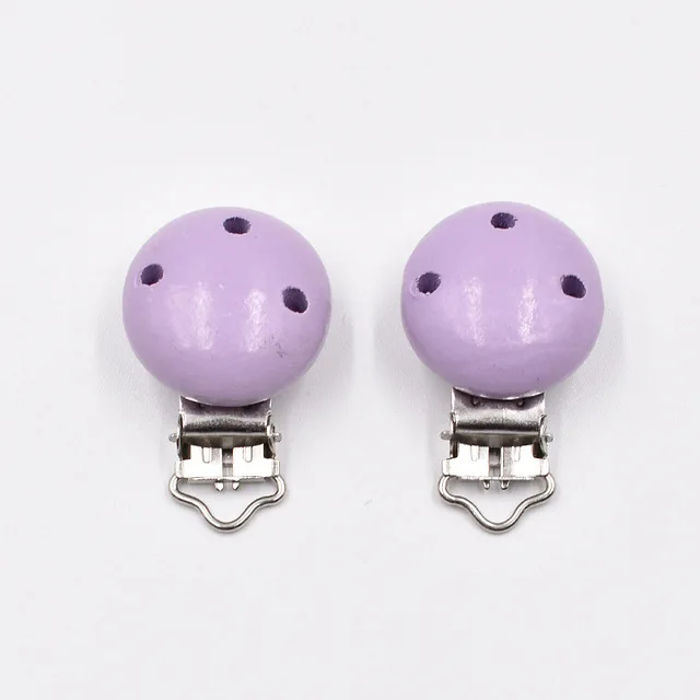10PCs Baby Teether Clip Pacifier Chain Wood Blanks Pacifier Baby Teething Bracelet Bead Clip Diy Wooden Clips Accessories