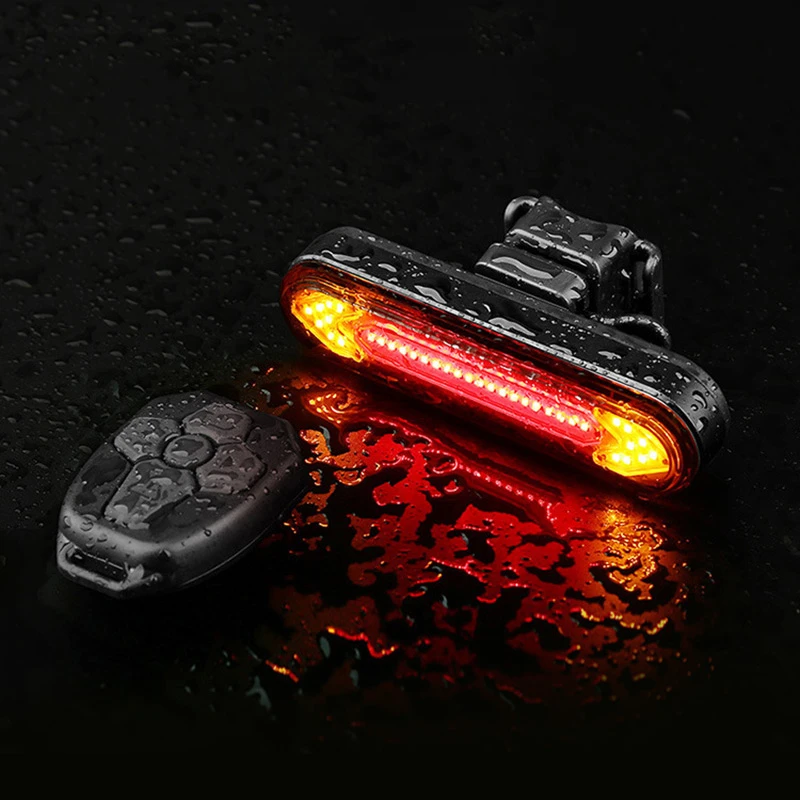 Remote Control Bike Rear LED Tail Light Bicycle Turn Signal Warning Taillight US 