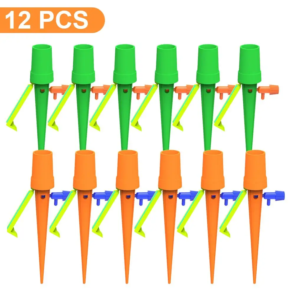 

12Pcs System Vacation Plant Waterer Self Automatic Watering Spikes Plant Self Watering Adjustable Stakes Irrigation Supplies