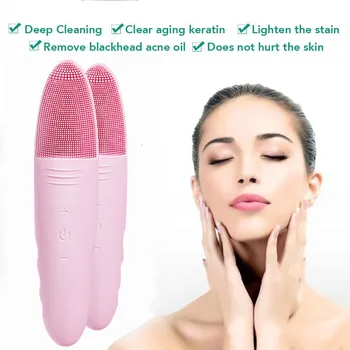 

Vibration Facial Cleansing Devices Deep Pore Cleaning Powered Silicone Sonic Mini Cleaner Skin Massage Face Brush
