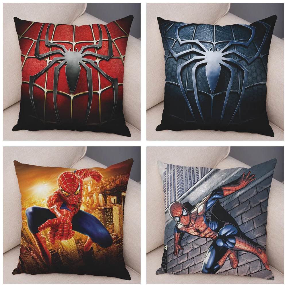 Чехол для подушки с героями мультфильма Marvel, Мстители, Человек-паук, американский аниме, Человек-паук, наволочка для дивана, декоративная наволочка, чехол