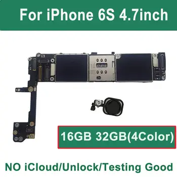 

16GB 32GB 128GB iCloud Unlocked For iPhone 6S motherboard Touch Id Black Gold Pink White ios logic board Mainboard