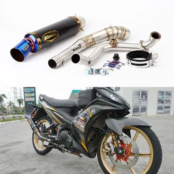 

Motorcycle Modified Exhaust Full system Escape Muffler Contact Lin Mid Pipe Y15zr Front Lc150 Pipe Suit Y15