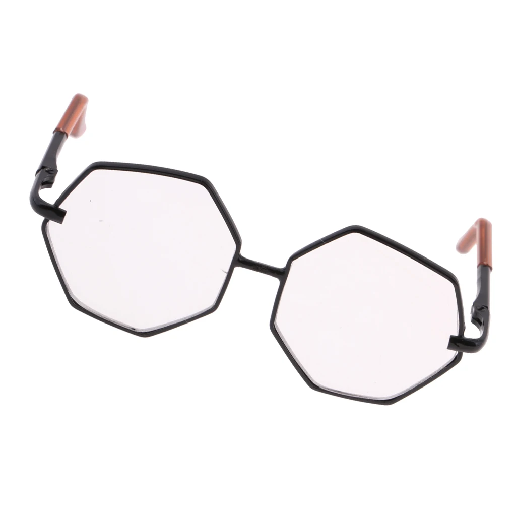 Doll Accessories Metal Frame Hexagon Glasses Sunglasses for 12inch Blythe Dolls Transparent
