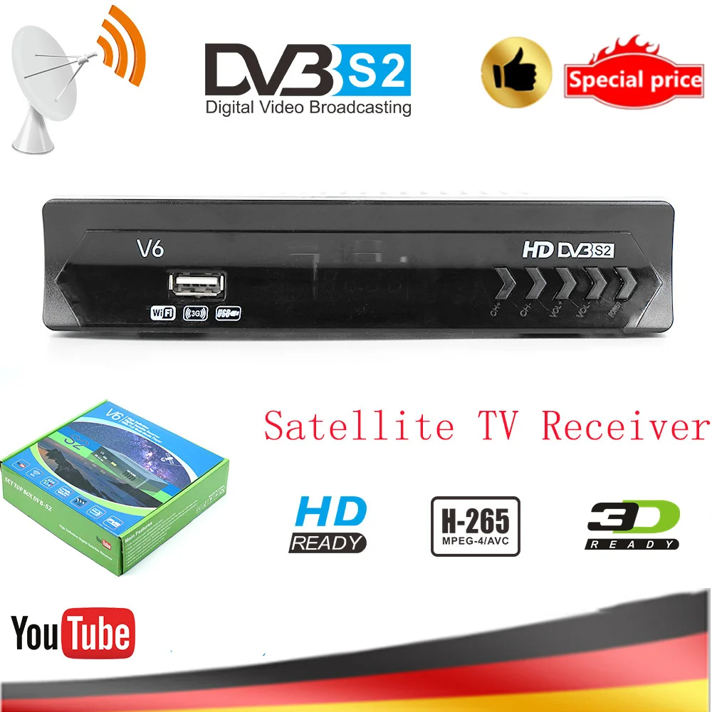 Горячая продажа Европа Россия цифровой спутниковый ТВ приемник полностью HD 1080P