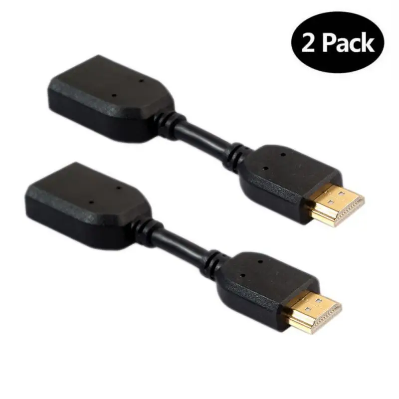 Черный Удлинитель для HDMI Male-female портативный позолоченный Соединительная муфта адаптер шнур 2 шт./компл. 11 см - Цвет: Черный