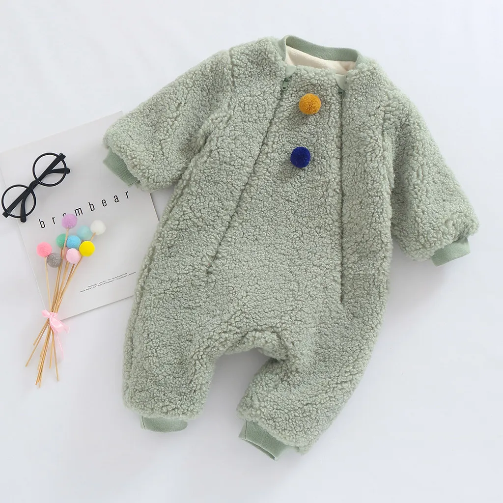 Infant snow suit baby onesies newborn Girls Boys Solid Zipper Warm