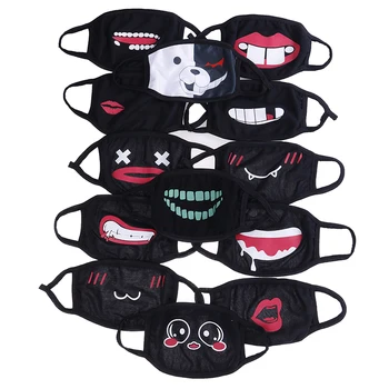 

Anti-Dust Cotton Facial Protective Cover Masks Unisex Cartoon Cotton Dustproof Mouth Face Mask Korean Style Kpop Black Cycling