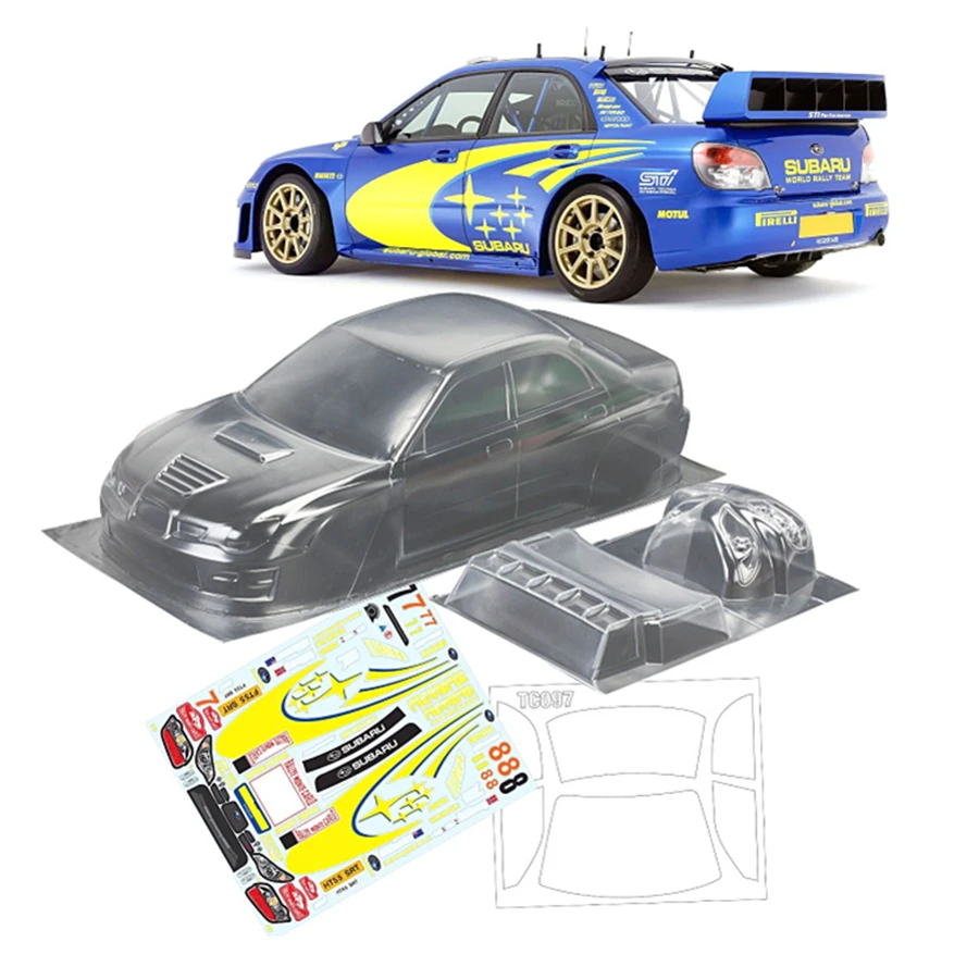 Команда C 1/10 SUBARU WRC игрушки модель PC прозрачный корпус с наклейкой 258 мм Колесная база для Rc Дрифт автомобиль плоский спорт на дороге автомобили