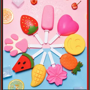

DIY Silicone Ice Cream Mold Juice Yogurt Ice Cubes Tray Reusable Freeze Popsicle Mold Summer Frozen Ice Cream Maker Tool MM60BQL