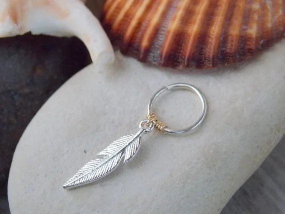 Feather Cartilage hoop Earring AliExpress