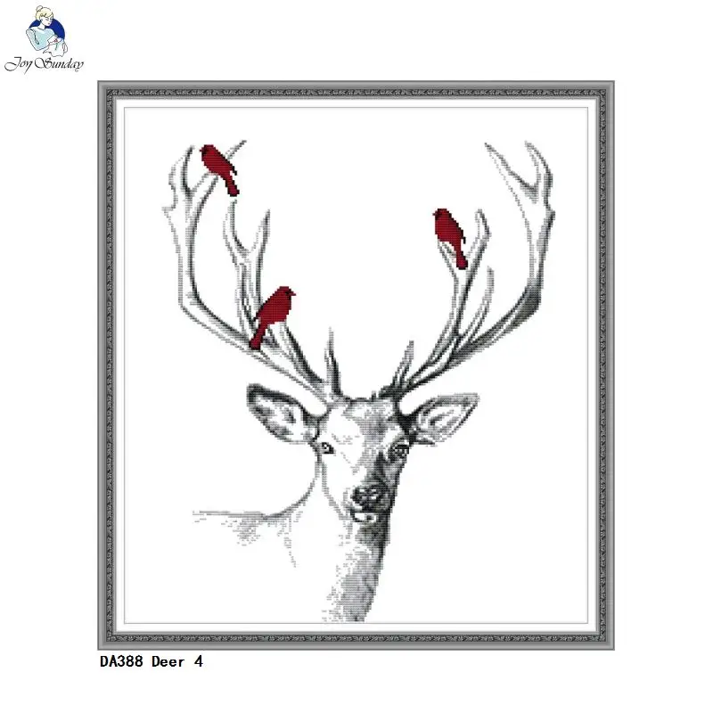 

Joy Sunday Deer Animal Embroider DIY Handmade Cross-stitch Counted Printed On Canvas 14CT 11CT Cross Stitch Needlework Sets