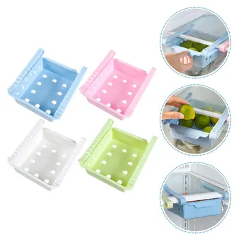 

4pcs Food Container Pulling Drawer Storage Drawer for Fridge Home Food