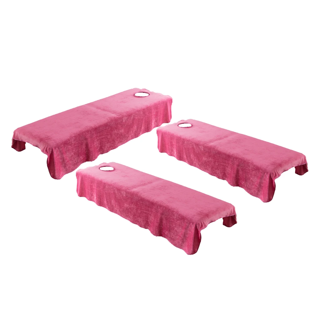 3pcs Crystal Flannel SPA Massage Table Flat Sheets Cosmetic Face Bed Cover