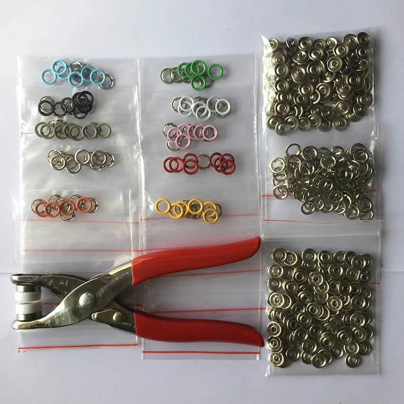 plier and 100set mix 100 набор высокого качества латунь 9,5 мм клямерная кнопка, легко использовать плоскогубцы инструмент крепеж пресс штифты, кнопки пряжки - Цвет: plier and 100set mix