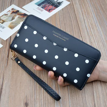 

Wallet For Women Purse Fashion Dot Leather Wallet Women Long Casual Card Holder Wallet Ladies Wallet Female Purse Portfel.