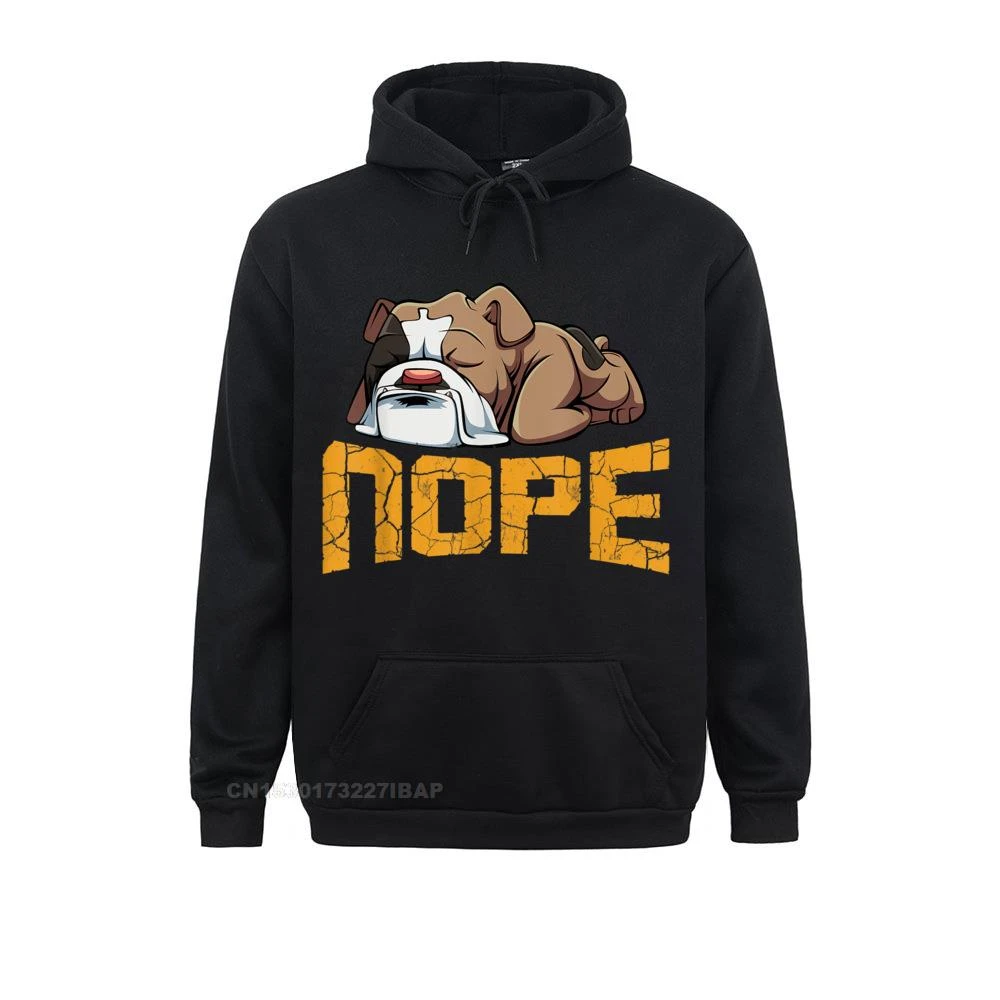 Nope Lazy sudaderas con capucha para hombre y mujer, ropa deportiva manga larga con diseño divertido de Bulldog para amantes de las mascotas, ideal para el día de Navidad|Sudaderas con
