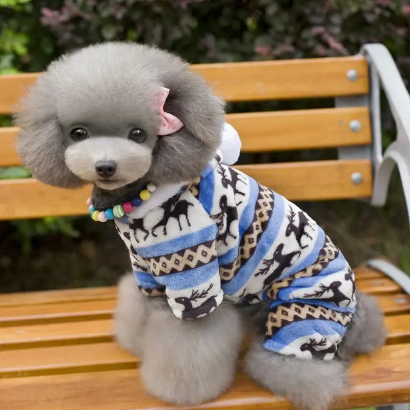 

Clearance Cute Winter Warm Pet Doggie Soft Fleece Jacket Dog Clothes Snowflake Deer Hoodies Jumpsuit Christmas Coat For Dog Cats