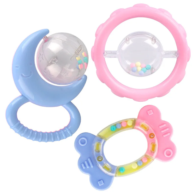 6pcs Baby Rattle Teether Toy Set Hanging Roll Bell Infants Sleeping Mobile Educational Toys