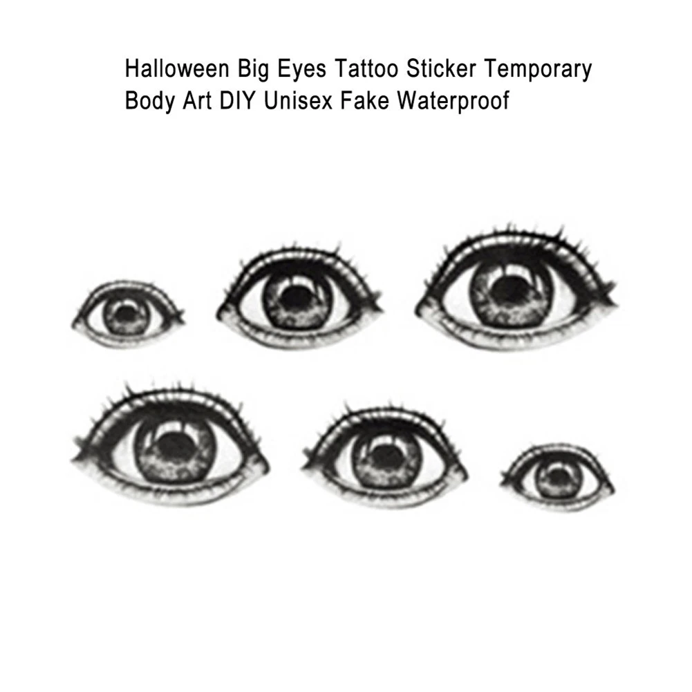 2Pcs DIY Big Eye Temporary Fake Tattoo Sticker Design Waterproof Fake Tattoo Sticker Arm Body Art