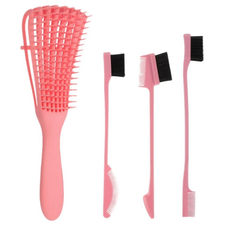 4Pcs/Set Detangling Brush Set for Curly Hair Detangler Brush for