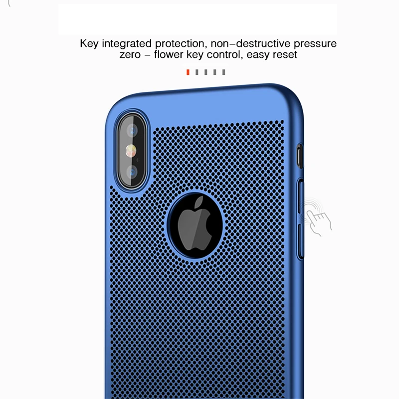 Дышащие чехлы для телефонов iPhone 8 7 6 6S Plus ультратонкий охлаждающий Жесткий пластиковый Чехол для iPhone X Xs Max Xr теплоотвод чехол