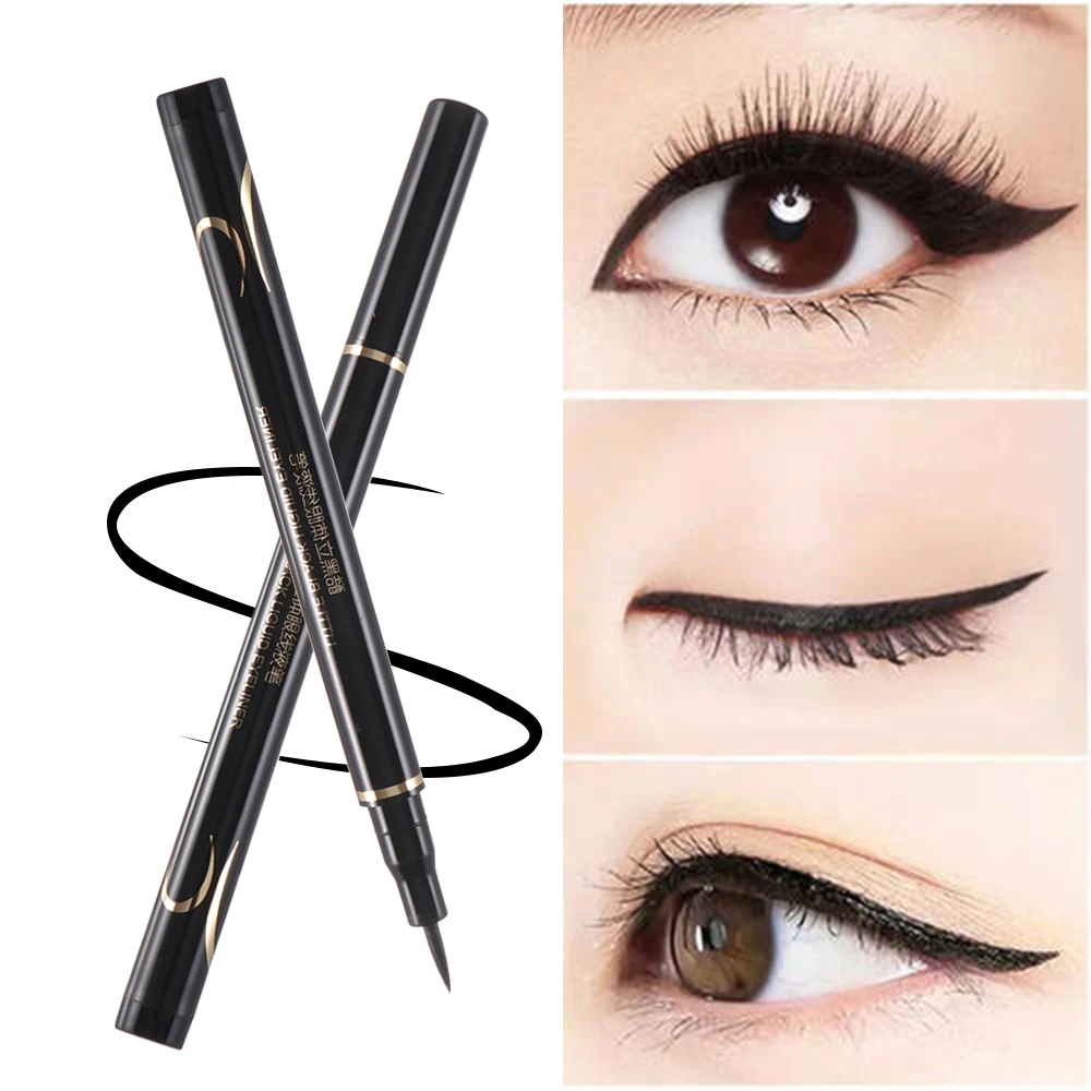 1Pc Useful Black Matte Fine Long Lasting Liquid Eyeliner Water Pen Waterproof Quick-drying EyeLiner Pen EyeMakeup Cosmetic Tool