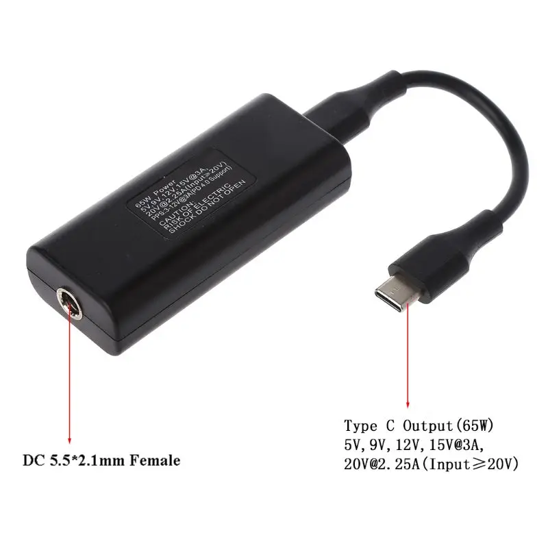 45 Вт мини Питание DC адаптер зарядное устройство разъем usb Тип C конвертер для lenovo Hp Asus ноутбук ПК компьютер аксессуары