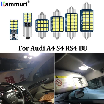 

KAMMURI 14Pcs Canbus Error Free White LED Car Interior lamp Light Package Kit For Audi A4 S4 RS4 B8 Sedan Wagon (2009-2015)