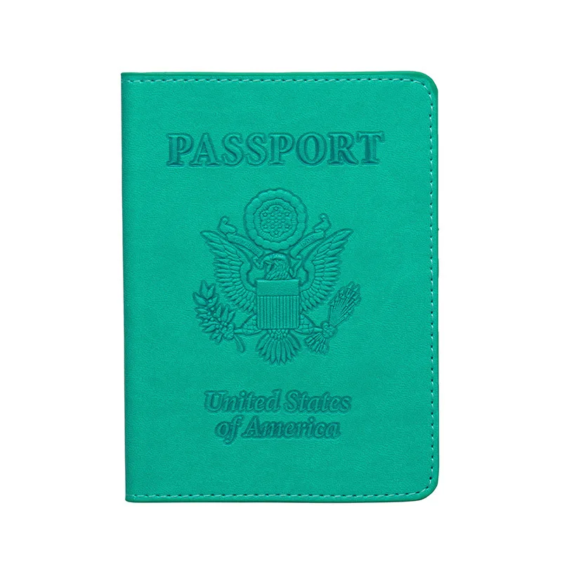 США Rfid Держатель для паспорта женский кошелек для паспорта из искусственной кожи Американский Rfid блокирующий чехол для паспорта мужской чехол для паспорта - Цвет: green