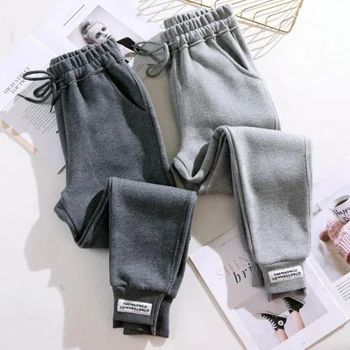 Winter Women Harem Pants Gym Sweatpants Solid Thick Warm Female Casual Pants Women Sport Running Workout Fleece Trousers 3