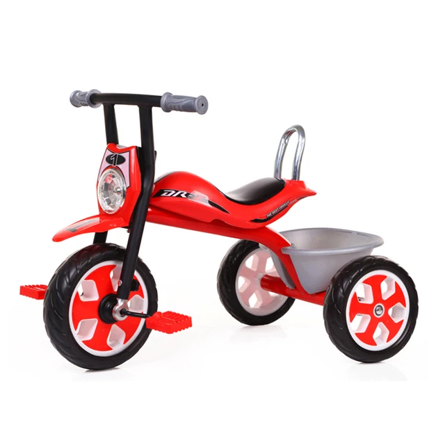 Children's Pedal Tricycle Rear Storage Basket with Music Light Explosion-proof Tires Rollover Prevention Children's Bicycle 1