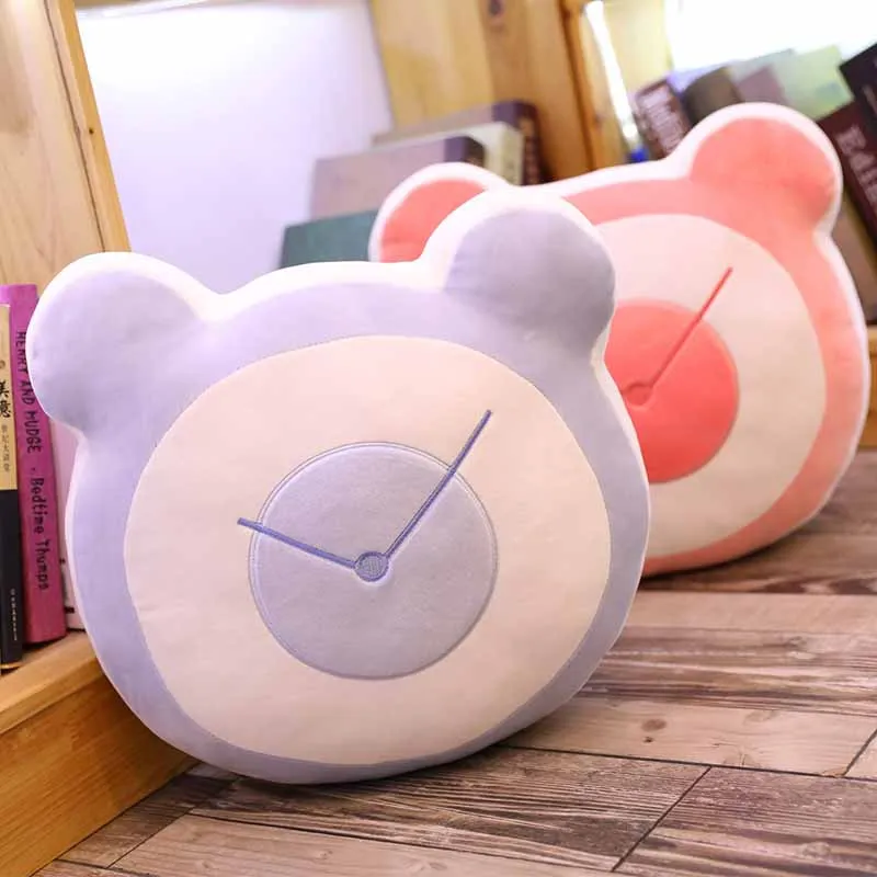 40x40cm 6 patterns New real life bear head pillow Plush toy alarm clock cushion Cartoon round sofa Luxury filling | Игрушки и хобби