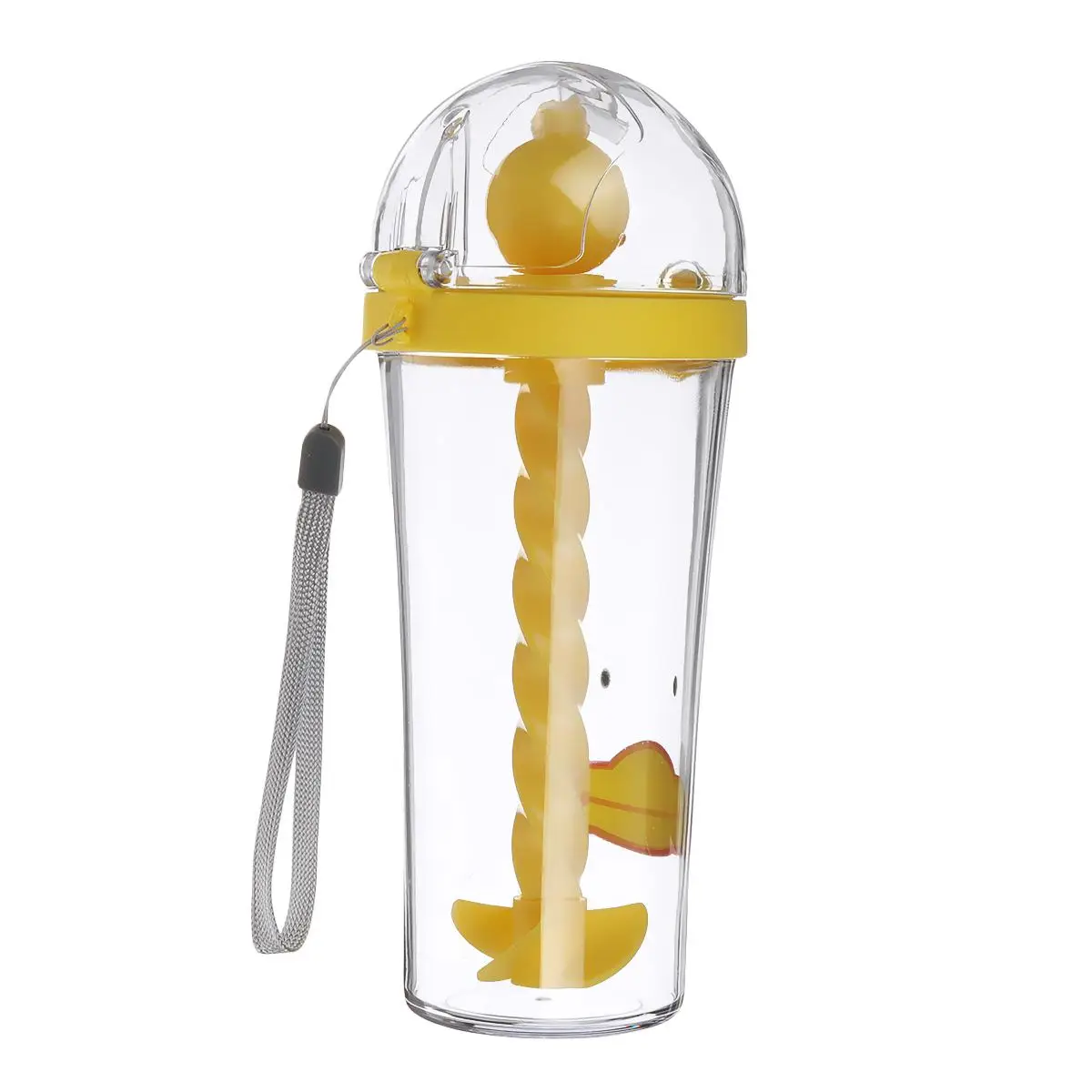 duck Cartoon Plastic Cup BPA Free Creatives Children's Sippy Cup Student Portable Water Bottle Lovely Material Silicone Nozzle 500 ML - Цвет: duck