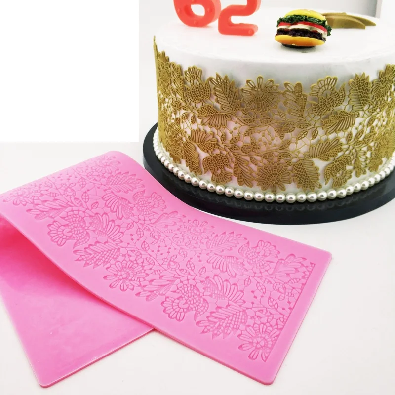 

Mom&Pea GX275 Flower Silicone Lace Mold Cake Decoration Fondant Cake 3D Mold Food Grade Silicone Mould