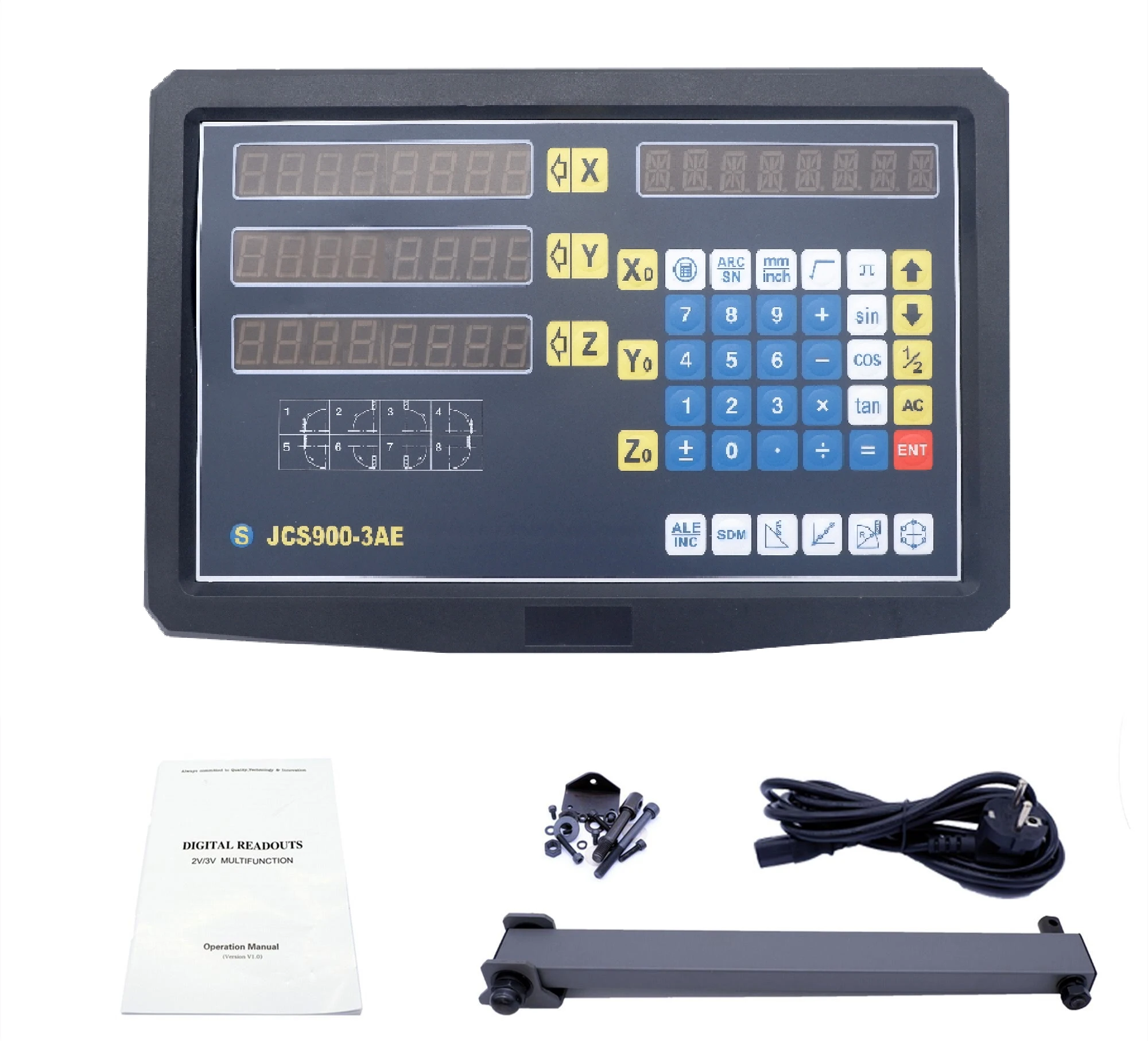 precisione 5um 2AE//3AE Axis in lega di alluminio per display digitale JCS900 2AE//JCS900 3AE DRO a scala lineare Corsa 150mm