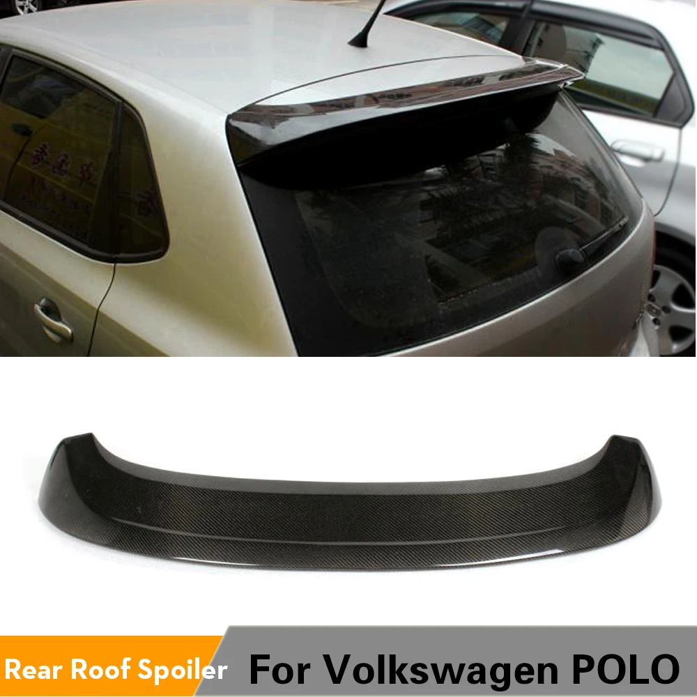 Задний спойлер на крышу окна крылья губы для Volkswagen VW Polo MK6 GTI R 2013 2017 углеродное